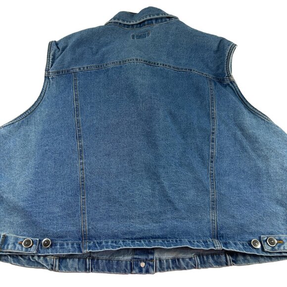 Vintage The Avenue Denim Vest Womens Size 26/28 Cotton Blue Jean Button Front - Picture 2 of 6
